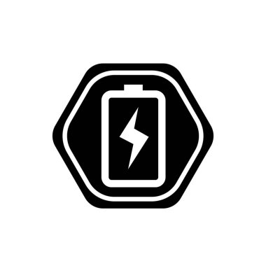 Batarya ve şimşek shymbol. Pil güç logosu. 