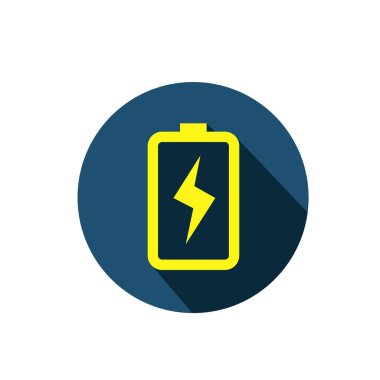 Batarya ve şimşek shymbol. Pil güç logosu. 