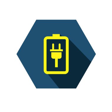 Batarya şarj ikonu ya da sembol. Güç şarj logosu sembolü. Pil ve elektrik dolgu sembolü.