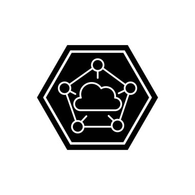 Bulut hesaplama sembolü ya da simgesi. Bulut hesaplama teknolojisi logo tasarımı için ok simgesi indir ve indir