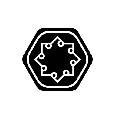 Yuvarlak iğneli yıldız şekli. Bağlı ağ sembolü logo tasarımı.