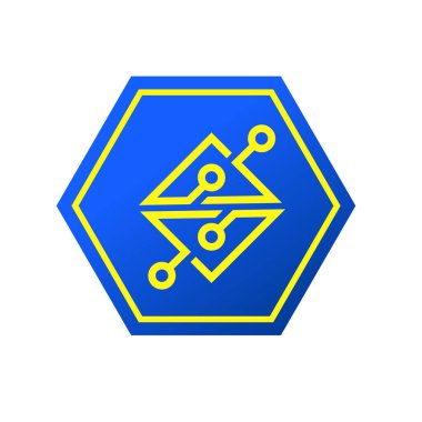 Elektronik devre ince düz vektör illüstrasyon sembolü izole şablon. Devre panosu simgesi vektör illüstrasyon logo şablonu herhangi bir amaç için izole edildi.