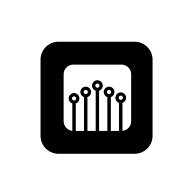 Elektronik devre ince düz vektör illüstrasyon sembolü izole şablon. Devre panosu simgesi vektör illüstrasyon logo şablonu herhangi bir amaç için izole edildi.