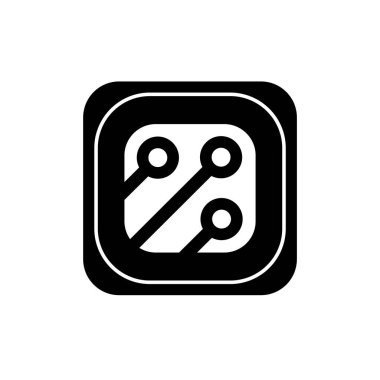 Elektronik devre ince düz vektör illüstrasyon sembolü izole şablon. Devre panosu simgesi vektör illüstrasyon logo şablonu herhangi bir amaç için izole edildi.