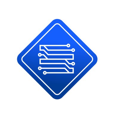 Elektronik devre ince düz vektör illüstrasyon sembolü izole şablon. Devre panosu simgesi vektör illüstrasyon logo şablonu herhangi bir amaç için izole edildi.