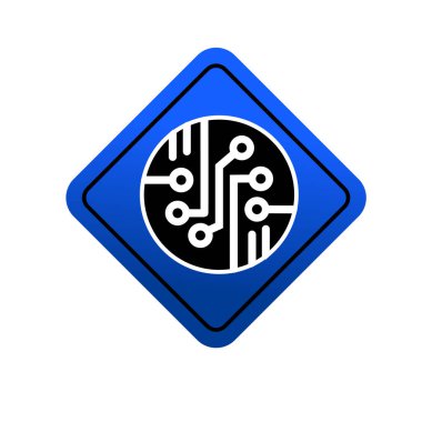 Elektronik devre ince düz vektör illüstrasyon sembolü izole şablon. Devre panosu simgesi vektör illüstrasyon logo şablonu herhangi bir amaç için izole edildi.