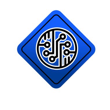 Elektronik devre ince düz vektör illüstrasyon sembolü izole şablon. Devre panosu simgesi vektör illüstrasyon logo şablonu herhangi bir amaç için izole edildi.