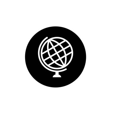 Küre ince ikon vektör resmetme sembolü izole şablon. Herhangi bir amaç için izole edilmiş küresel ikon vektör illüstrasyon logo şablonu.