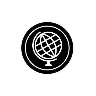 Küre ince ikon vektör resmetme sembolü izole şablon. Herhangi bir amaç için izole edilmiş küresel ikon vektör illüstrasyon logo şablonu.