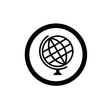 Küre ince ikon vektör resmetme sembolü izole şablon. Herhangi bir amaç için izole edilmiş küresel ikon vektör illüstrasyon logo şablonu.