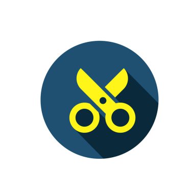 Makas simgesi vektör illüstrasyon sembolü izole şablon. Makas simgesi vektör çizim logo şablonu herhangi bir amaç için izole edildi.