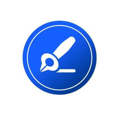 Çeşme kalem simgesi vektör illüstrasyon sembolü izole edilmiş şablon. Herhangi bir amaç için izole edilmiş rezervuar veya kartuş simgesi vektör illüstrasyon logo şablonu olan bir kalem.