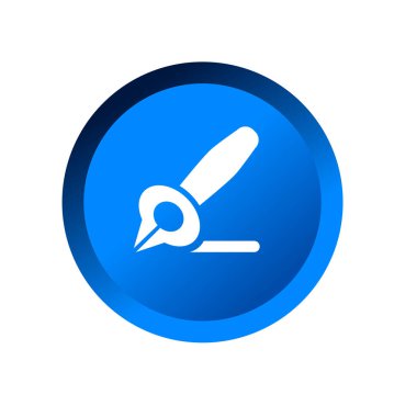 Çeşme kalem simgesi vektör illüstrasyon sembolü izole edilmiş şablon. Herhangi bir amaç için izole edilmiş rezervuar veya kartuş simgesi vektör illüstrasyon logo şablonu olan bir kalem.