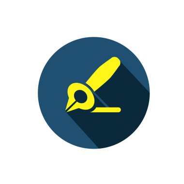 Çeşme kalem simgesi vektör illüstrasyon sembolü izole edilmiş şablon. Herhangi bir amaç için izole edilmiş rezervuar veya kartuş simgesi vektör illüstrasyon logo şablonu olan bir kalem.