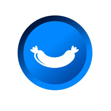 Sosis ikonu vektör illüstrasyon sembolü izole şablon. Sosis simgesi vektör çizim logo şablonu herhangi bir amaç için izole edildi.