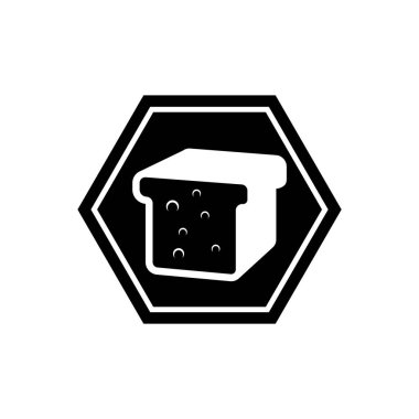 Ekmek simgesi vektör illüstrasyon sembolü izole şablon. Buğday ekmeği simgesi vektör illüstrasyon logo şablonu herhangi bir amaç için izole edildi.