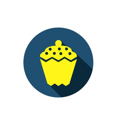 Kek ikonu vektör illüstrasyon sembolü izole şablon. Tatlı ikonu vektör illüstrasyon logo şablonu herhangi bir amaç için izole edildi.