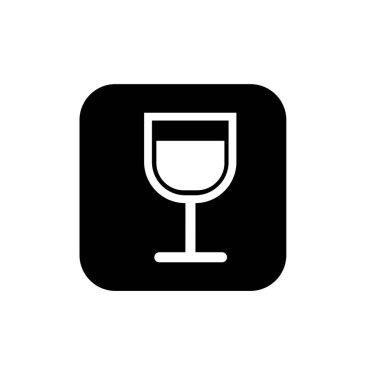 Cam düz ikon vektör illüstrasyon logosundaki şarap izole edilmiş şablon. Cam ve Şampanya sembolleri simge vektör illüstrasyon logo şablonu herhangi bir amaç için izole.