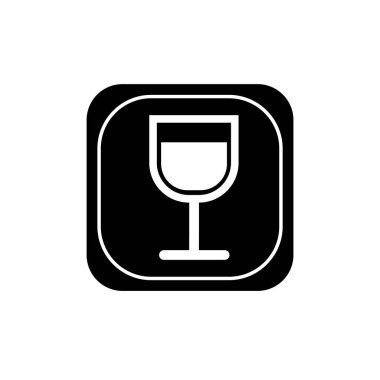 Cam düz ikon vektör illüstrasyon logosundaki şarap izole edilmiş şablon. Cam ve Şampanya sembolleri simge vektör illüstrasyon logo şablonu herhangi bir amaç için izole.