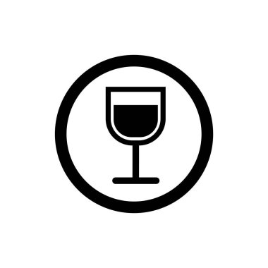 Cam düz ikon vektör illüstrasyon logosundaki şarap izole edilmiş şablon. Cam ve Şampanya sembolleri simge vektör illüstrasyon logo şablonu herhangi bir amaç için izole.