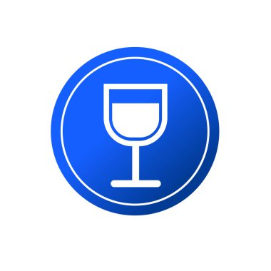 Cam düz ikon vektör illüstrasyon logosundaki şarap izole edilmiş şablon. Cam ve Şampanya sembolleri simge vektör illüstrasyon logo şablonu herhangi bir amaç için izole.