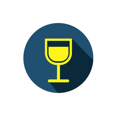 Cam düz ikon vektör illüstrasyon logosundaki şarap izole edilmiş şablon. Cam ve Şampanya sembolleri simge vektör illüstrasyon logo şablonu herhangi bir amaç için izole.