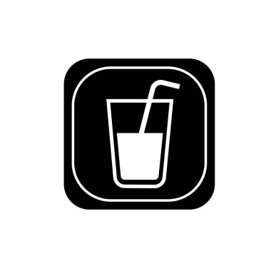 A glass of milk with straw icon vector illustration symbol Isolated template. Glass of milk icon vector illustration logo template Isolated for any purpose.