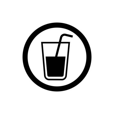 A glass of milk with straw icon vector illustration symbol Isolated template. Glass of milk icon vector illustration logo template Isolated for any purpose.