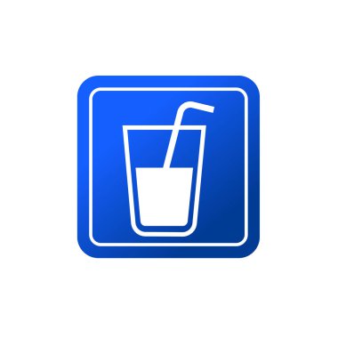 Bir bardak sütlü saman simgesi vektör çizimi izole şablonu. Herhangi bir amaç için izole edilmiş süt ikonu vektör illüstrasyon logo şablonu.