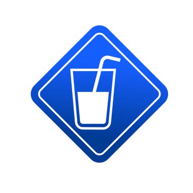 Bir bardak sütlü saman simgesi vektör çizimi izole şablonu. Herhangi bir amaç için izole edilmiş süt ikonu vektör illüstrasyon logo şablonu.