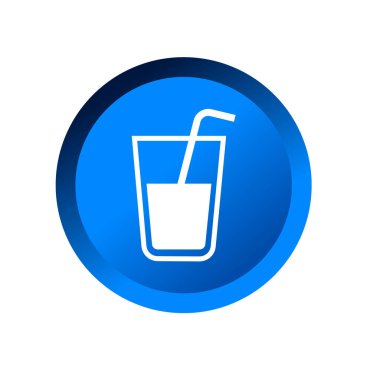 Bir bardak sütlü saman simgesi vektör çizimi izole şablonu. Herhangi bir amaç için izole edilmiş süt ikonu vektör illüstrasyon logo şablonu.