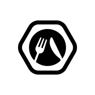 Çatal bıçak takımları ikon vektör illüstrasyon sembolü izole şablon. Çatal ve masa bıçağı utensil simge vektör çizim şablonu herhangi bir amaç için izole edildi.