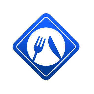 Çatal bıçak takımları ikon vektör illüstrasyon sembolü izole şablon. Çatal ve masa bıçağı utensil simge vektör çizim şablonu herhangi bir amaç için izole edildi.