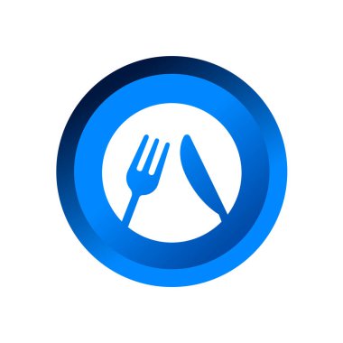 Çatal bıçak takımları ikon vektör illüstrasyon sembolü izole şablon. Çatal ve masa bıçağı utensil simge vektör çizim şablonu herhangi bir amaç için izole edildi.