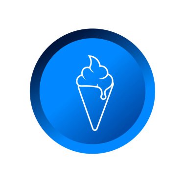 Dondurma külahı vektör çizim sembolü. Dondurma ikonu vektör illüstrasyon logosuyla doldurulmuş koni şeklinde gofret.