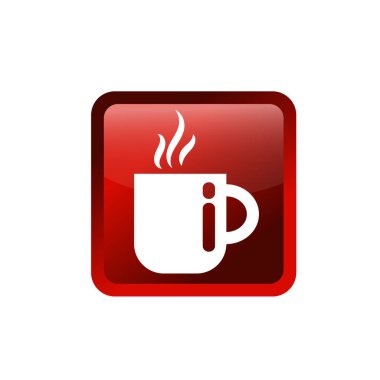 Bir fincan sade kahve ikon vektör illüstrasyon logosu. Bir bardak kahve sembolü ikon vektör çizim logosu. Sıcak, buharlı bir fincan kahve silueti logosu..