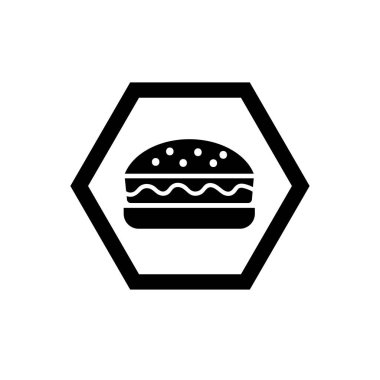 Burger ikon vektör çizim sembolü. Hamburger simgesi vektör illüstrasyon logosu.
