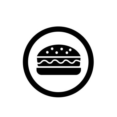 Burger ikon vektör çizim sembolü. Hamburger simgesi vektör illüstrasyon logosu.