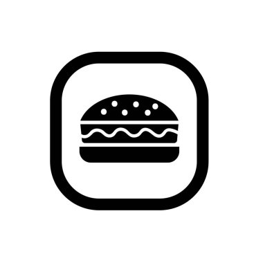 Burger ikon vektör çizim sembolü. Hamburger simgesi vektör illüstrasyon logosu.