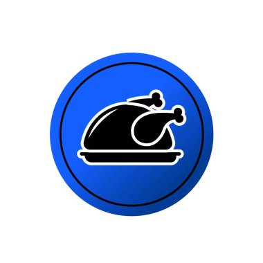 whole roasted chicken on a plate icon vector illustration symbol Isolated template. whole roasted duck icon vector illustration logo template Isolated for any purpose.