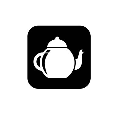 Çaydanlık simgesi vektör illüstrasyon sembolü izole şablon. Çaydanlık simgesi vektör illüstrasyon logo şablonu herhangi bir amaç için izole edildi.