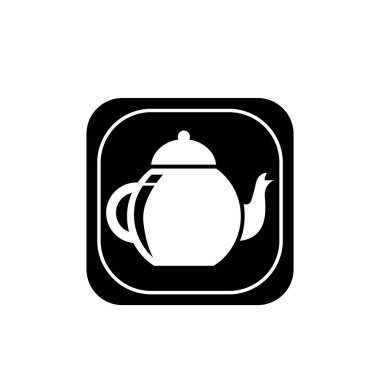 Çaydanlık simgesi vektör illüstrasyon sembolü izole şablon. Çaydanlık simgesi vektör illüstrasyon logo şablonu herhangi bir amaç için izole edildi.