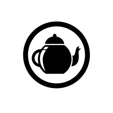 Çaydanlık simgesi vektör illüstrasyon sembolü izole şablon. Çaydanlık simgesi vektör illüstrasyon logo şablonu herhangi bir amaç için izole edildi.