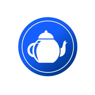 Çaydanlık simgesi vektör illüstrasyon sembolü izole şablon. Çaydanlık simgesi vektör illüstrasyon logo şablonu herhangi bir amaç için izole edildi.