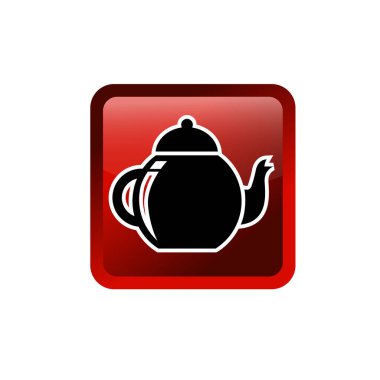 Çaydanlık simgesi vektör illüstrasyon sembolü izole şablon. Çaydanlık simgesi vektör illüstrasyon logo şablonu herhangi bir amaç için izole edildi.