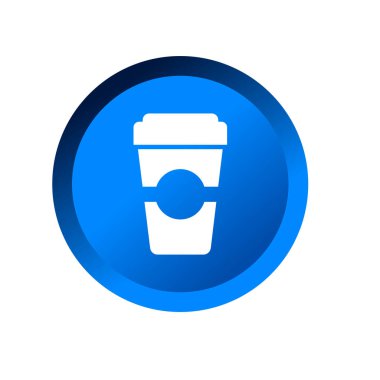 Bir fincan sıcak kahve düz ikon vektör illüstrasyon logosu. Kağıt bardaktaki sıcak kahve simge vektör illüstrasyon logosunu simgeler.