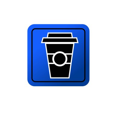 Bir fincan sıcak kahve düz ikon vektör illüstrasyon logosu. Kağıt bardaktaki sıcak kahve simge vektör illüstrasyon logosunu simgeler.