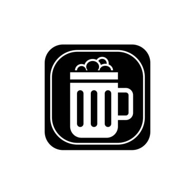 Taze köpüklü bir bira sürahisi. Simge vektör logosu izole edilmiş. Herhangi bir tasarım amacı için izole edilmiş bir sürahi bira sembolü ikon vektör illüstrasyon logo şablonu.