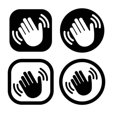 Waving hand flat icon vector illustration logo Isolated template. Waving hand symbols icon vector illustration logo template Isolated for any purpose.