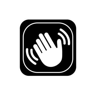 El sallayan düz ikon vektör illüstrasyon logosu izole şablon. El sembollerini sallamak simge vektör illüstrasyon logosu şablonu herhangi bir amaç için izole edildi.